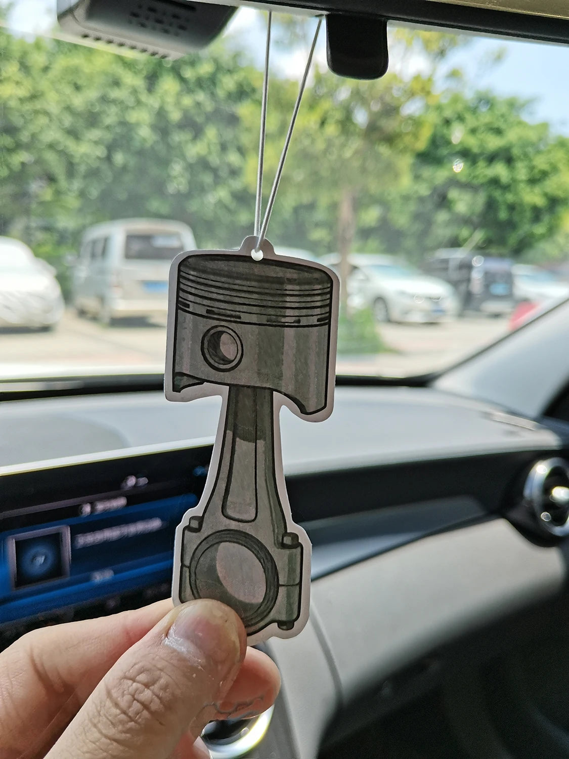 High Quality Recycle Auto Paper Hanging Modified Parts Car Air Freshener JDM Racing Style Rear View Mirrow Pendent Solid Paper