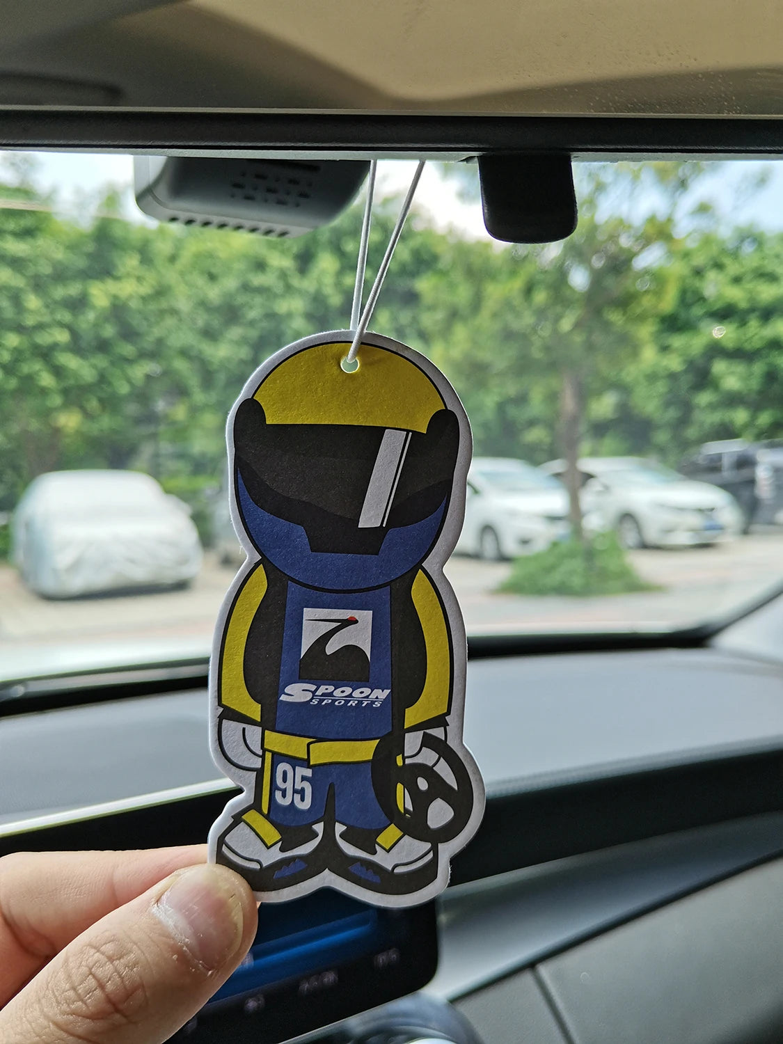 High Quality Recycle Auto Paper Hanging Modified Parts Car Air Freshener JDM Racing Style Rear View Mirrow Pendent Solid Paper