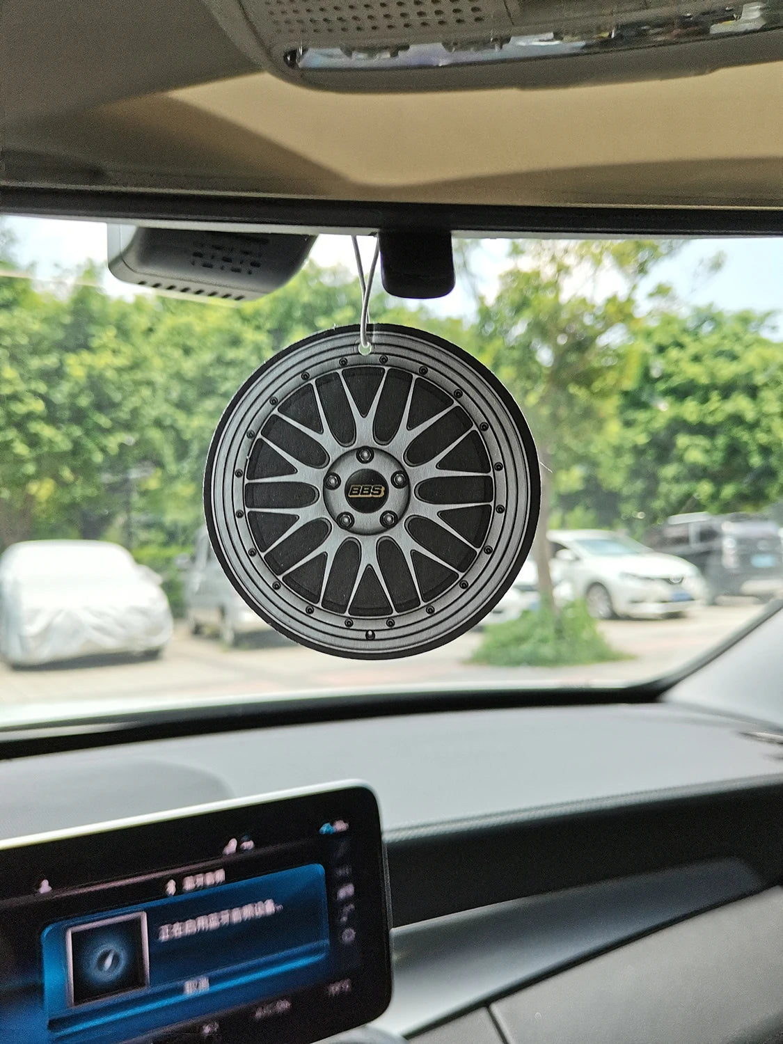 High Quality Recycle Auto Paper Hanging Modified Parts Car Air Freshener JDM Racing Style Rear View Mirrow Pendent Solid Paper