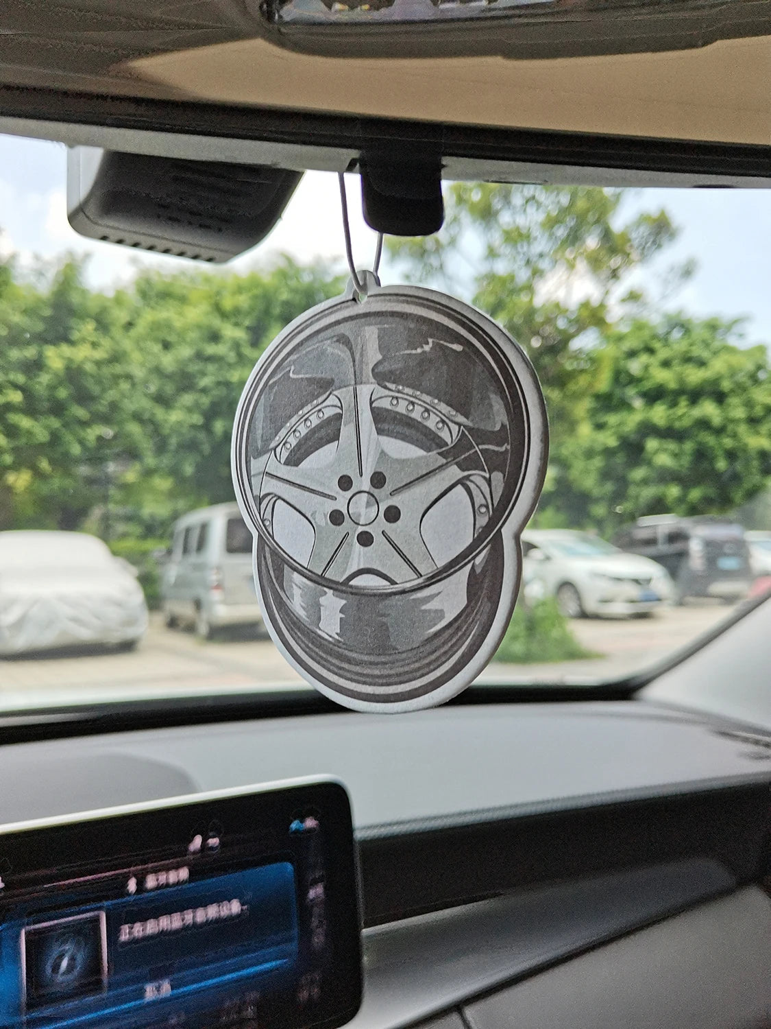 High Quality Recycle Auto Paper Hanging Modified Parts Car Air Freshener JDM Racing Style Rear View Mirrow Pendent Solid Paper