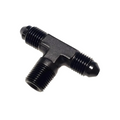 Nitrous Outlet 1/8" NPT x 3AN x 3AN Branch Tee Fitting - Male/Male/Male (BLACK)