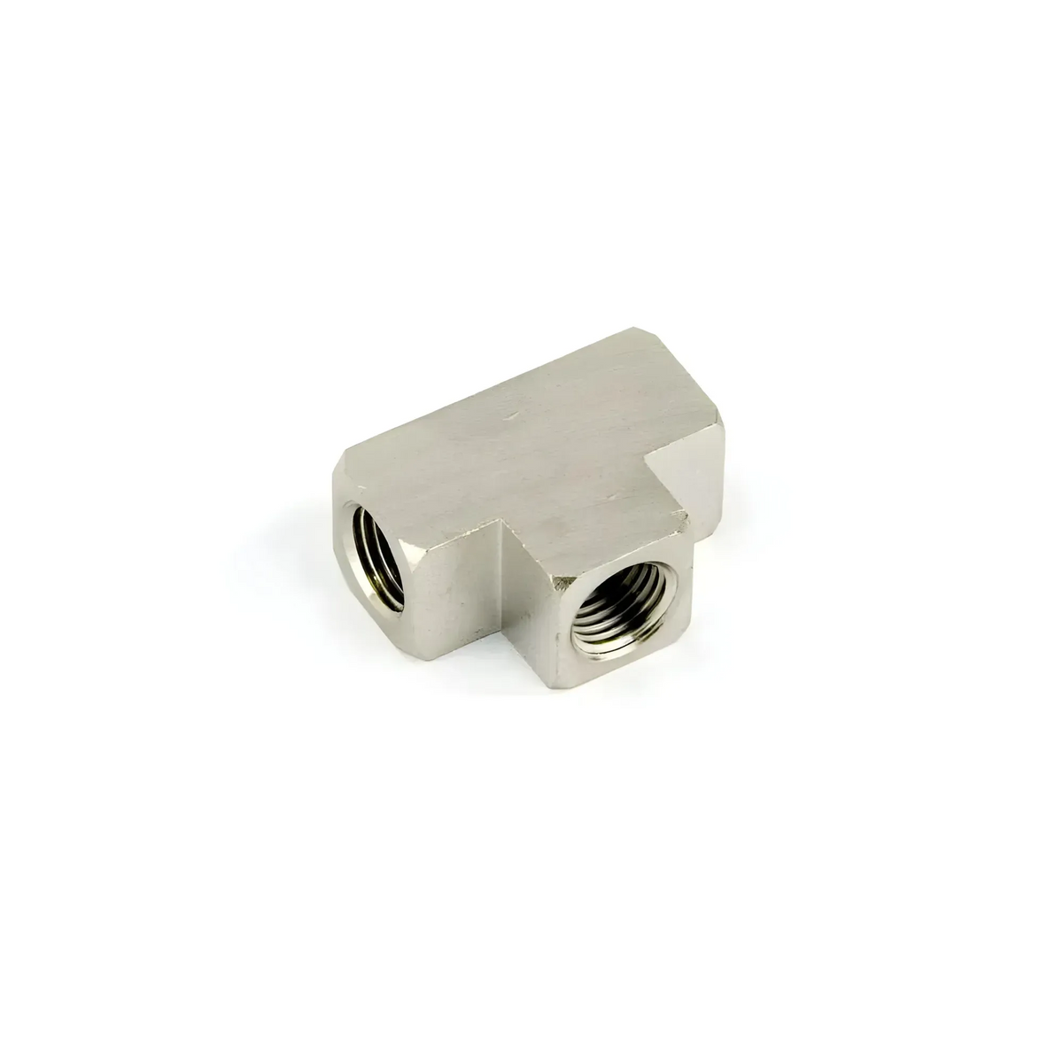 Nitrous Outlet 1/4" NPT x 1/4" NPT x 1/4" NPT Tee Fitting - Female/Female/Female (Flat Bar Stock)