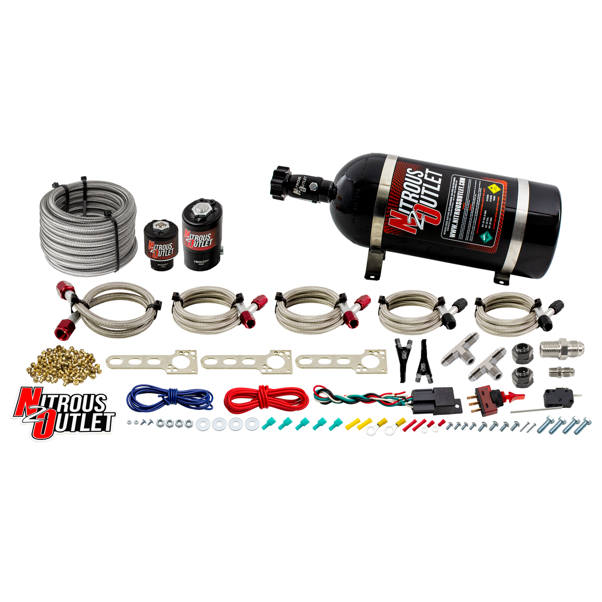 Nitrous Outlet GM EFI Dual Nozzle System - Gas/E85 (5-55psi)(70-200HP)(No Bottle)