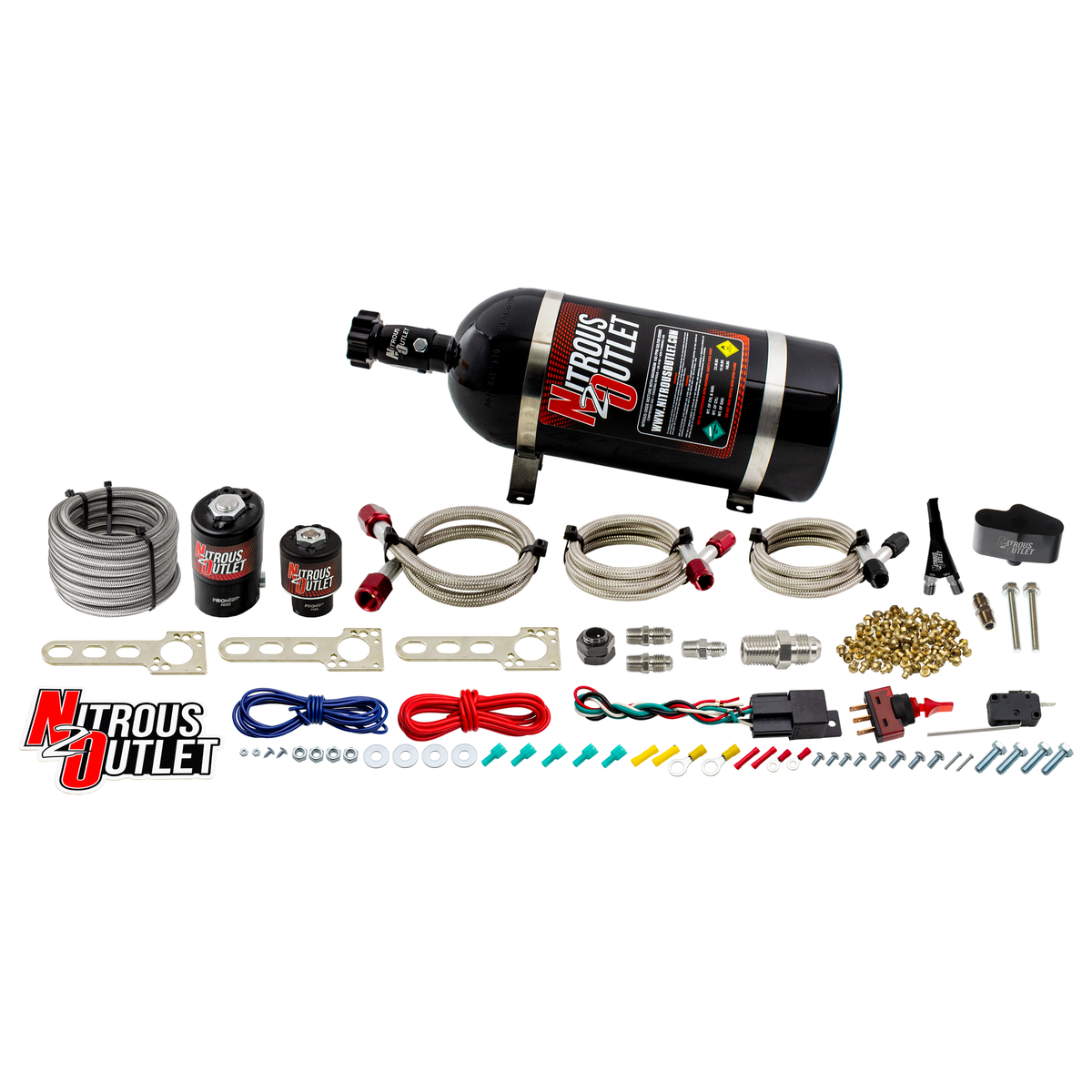 Nitrous Outlet Nissan 2003-2006 350Z Single Nozzle System - Gas/E85 (5-55psi)(35-200HP)(12lb Bottle)