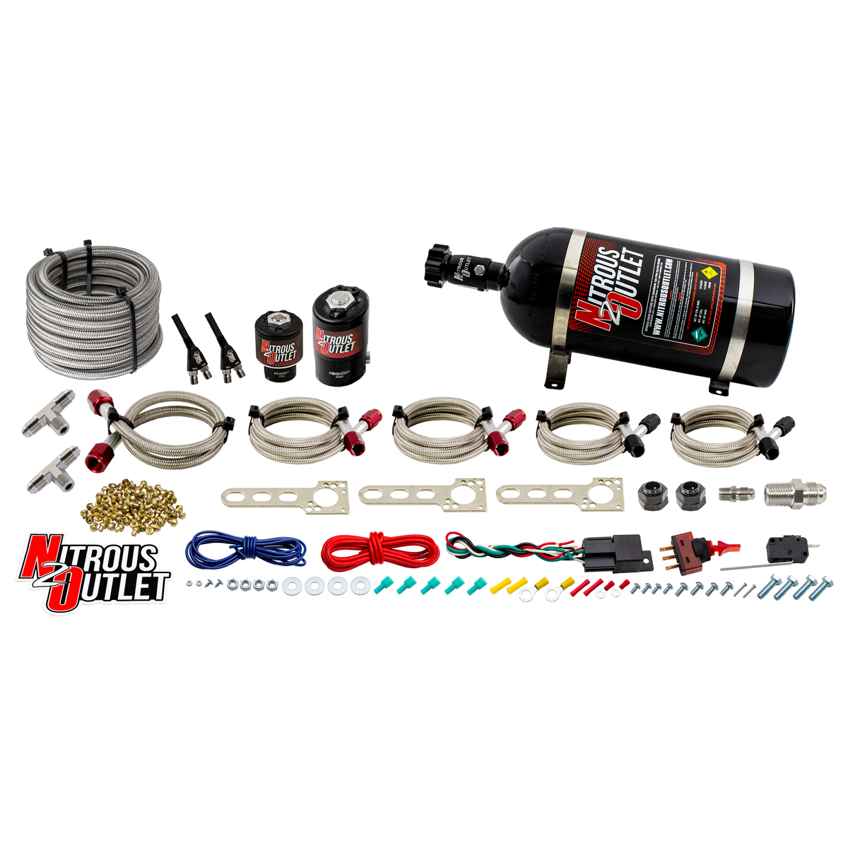 Nitrous Outlet Dodge EFI Dual Nozzle System - Gas/E85 (5-55psi)(70-200HP)(No Bottle)