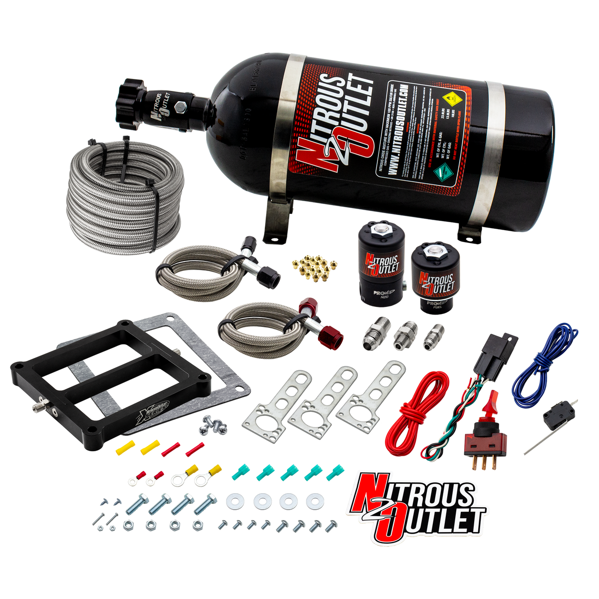 Nitrous Outlet Weekend Warrior 4500 Plate System - Gas/E85 (5-55psi)(100-350 HP)(15LB Bottle)