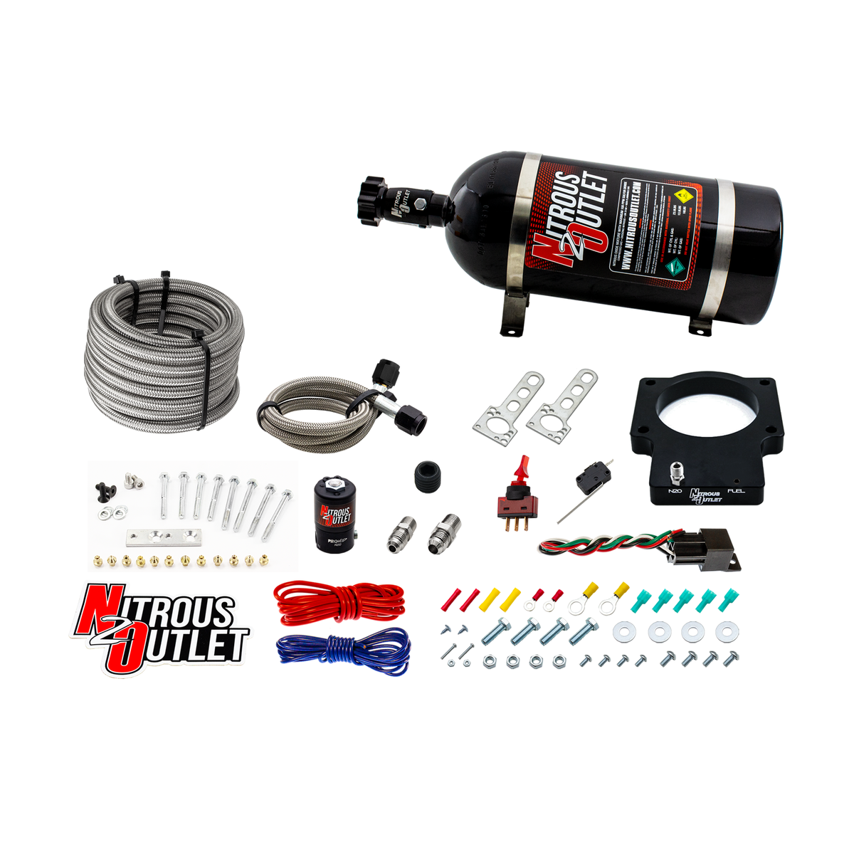 Nitrous Outlet GM 92mm Dry LSX Plate System (50-200HP)(12lb Bottle)(1997-2004 Corvette Requires Part # 00-42000)
