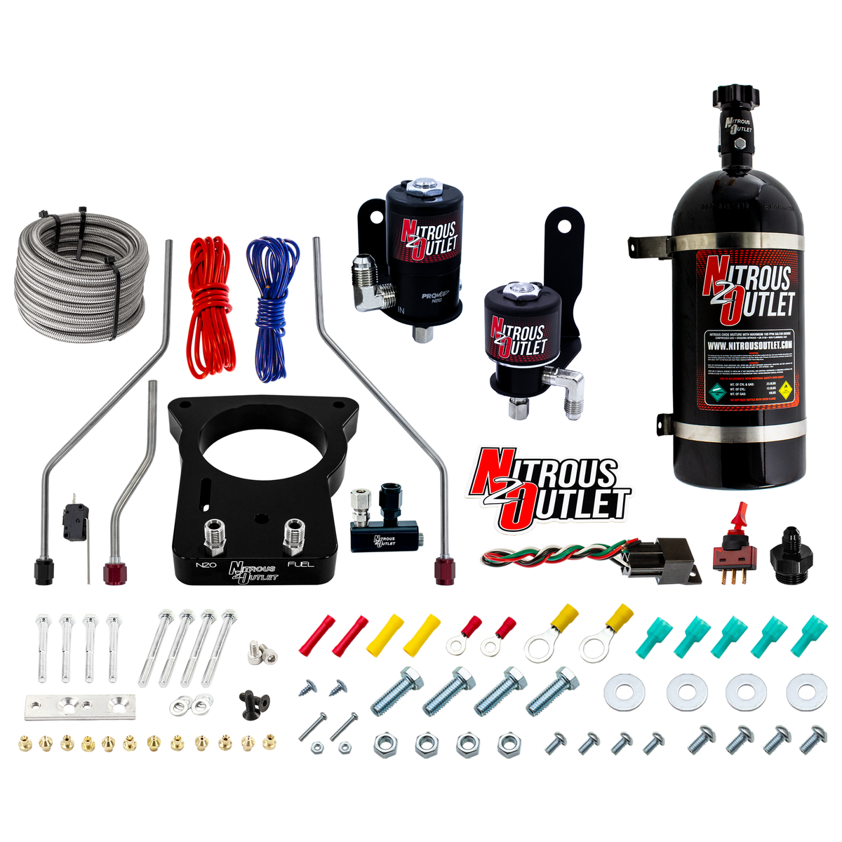 Nitrous Outlet GM/Pontiac 78mm 1998-2002 Camaro/Firebird Hard-line Plate System - Gas/E85 (5-55psi)(50-200HP)(No Bottle)
