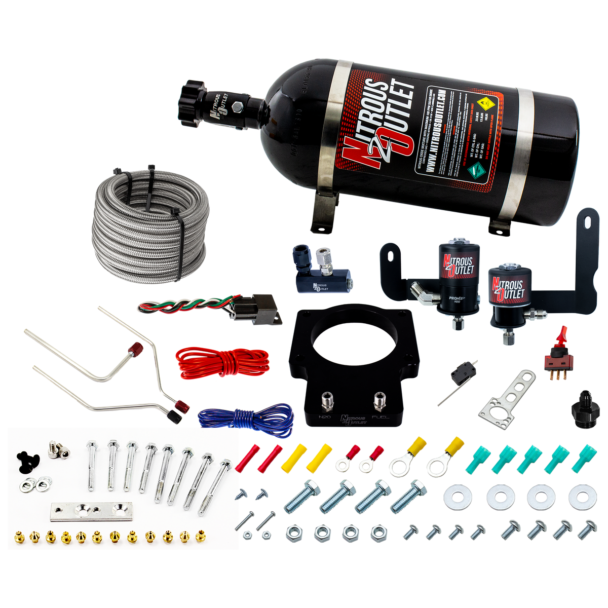 Nitrous Outlet Pontiac 90mm Fast Intake 2004-2006 GTO Hard-line Plate System - Gas/E85 (5-55psi)(50-200HP)(12lb Bottle)