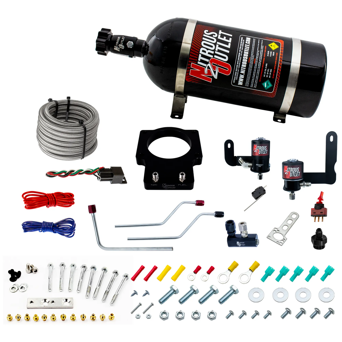 Nitrous Outlet Pontiac 92mm Fast Intake 2004-2006 GTO Hard-line Plate System - Gas/E85 (5-55psi)(50-200HP)(12lb Bottle)