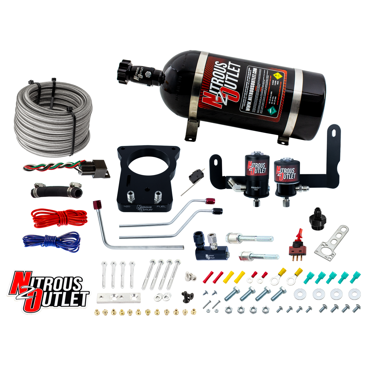 Nitrous Outlet GM 78mm 1997-2004 Corvette Hard-line Plate System - Gas/E85 (5-55psi)(50-200HP)(No Bottle)