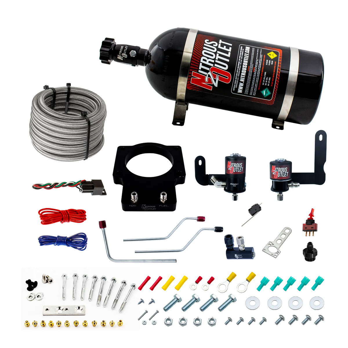Nitrous Outlet GM 92mm Fast Intake 2005-2009 C6 Corvette Hard-line Plate System - Gas/E85 (5-55psi)(50-200HP)(No Bottle)