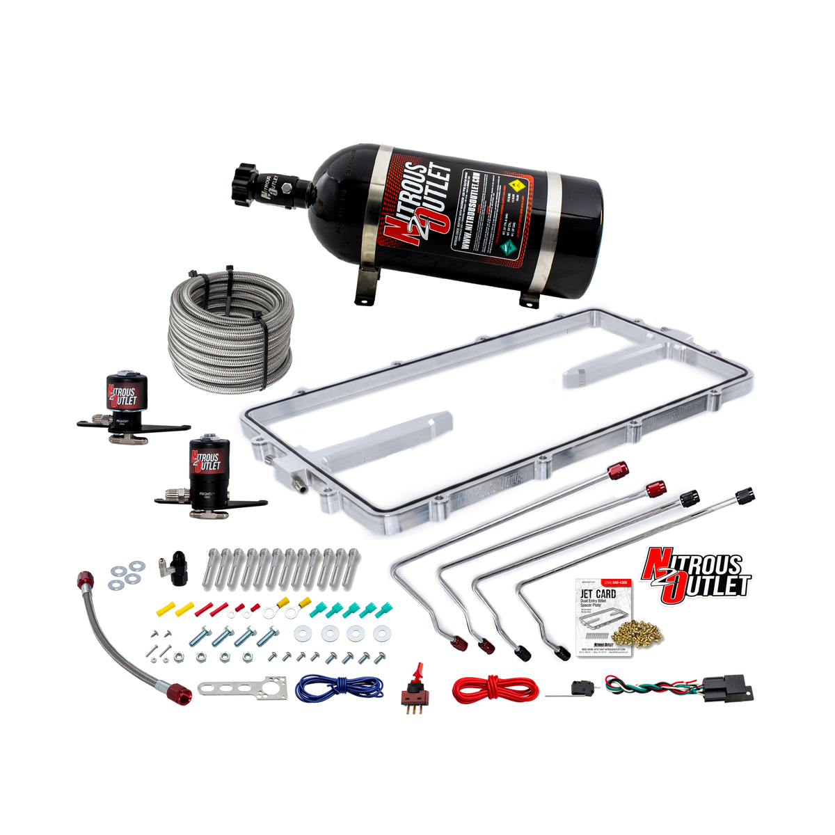 Nitrous Outlet GM 102mm Texas Speed Titan LR-T, SR-1, SR-3, SR-7 Intake Hard-Line Spacer Plate System -Gas/E85 (5-55psi)(50-200HP)(No Bottle)