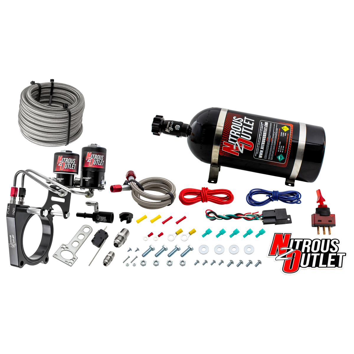 Nitrous Outlet Ford 2011-2017 5.0 Mustang/5.0 F-150 Hard-line Plate System - Gas/E85 (5-55psi)(50-200HP)(No Bottle)