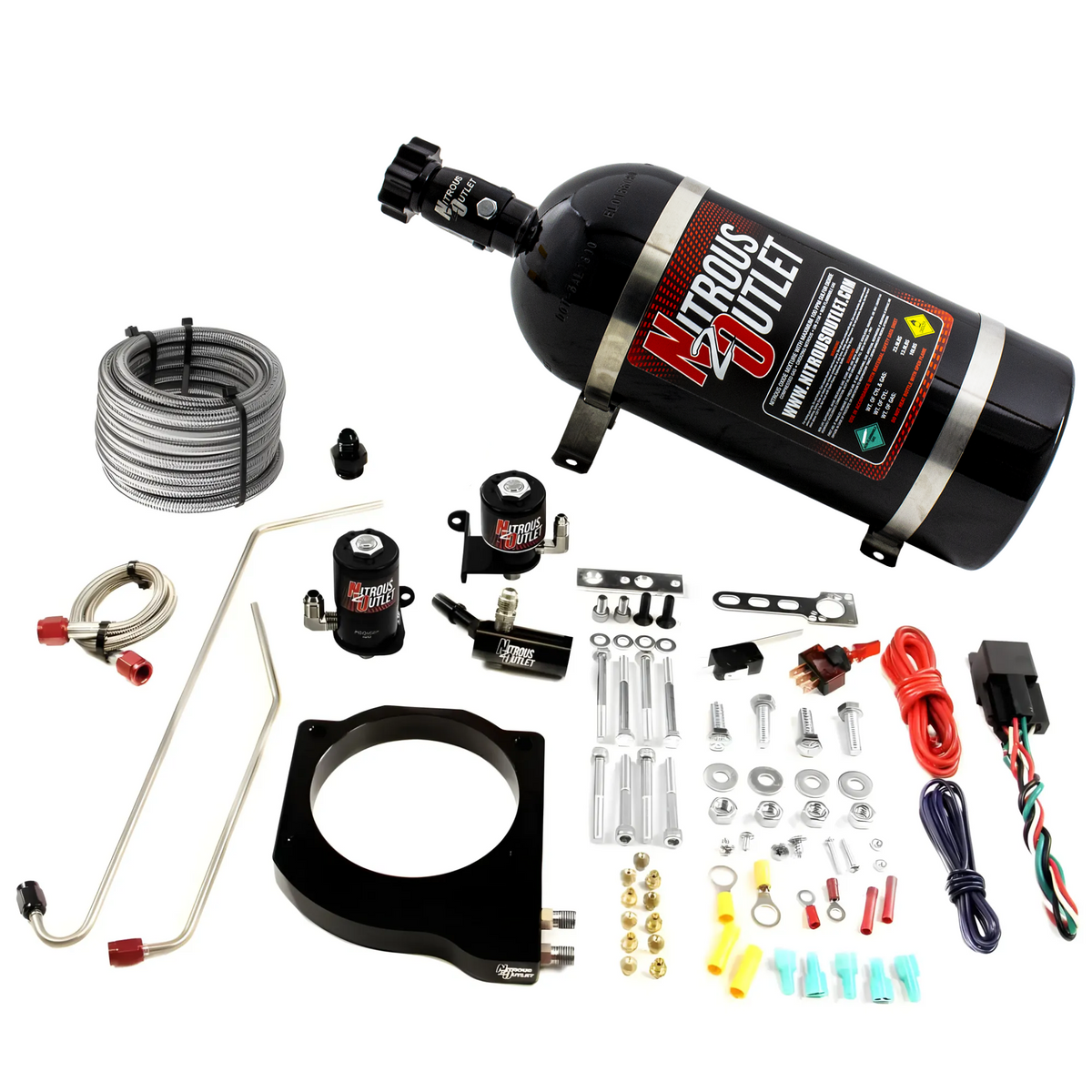 Nitrous Outlet GM MSD Atomic Airforce Intake 2016-2019 Camaro LT1  Hard-line Plate System - Gas/E85 (5-55psi)(50-200HP)(12lb Bottle)