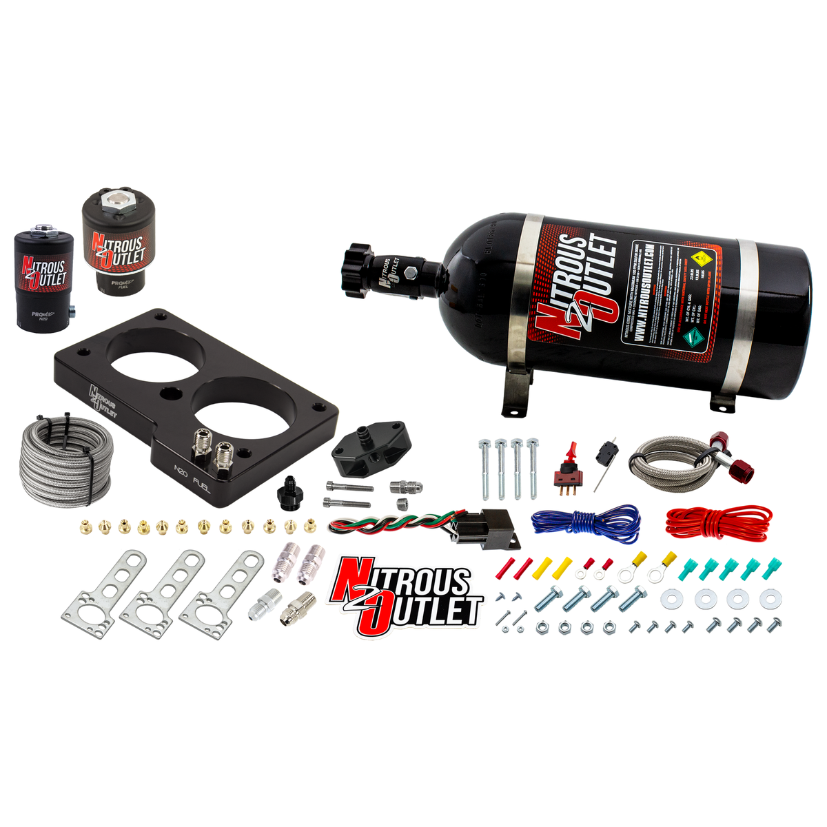 Nitrous Outlet Ford 1999-2001 Cobra, 2003-2004 Mach 1 4.6L 4V Plate System - Gas/E85 (5-55psi)(50-200HP)(No Bottle)