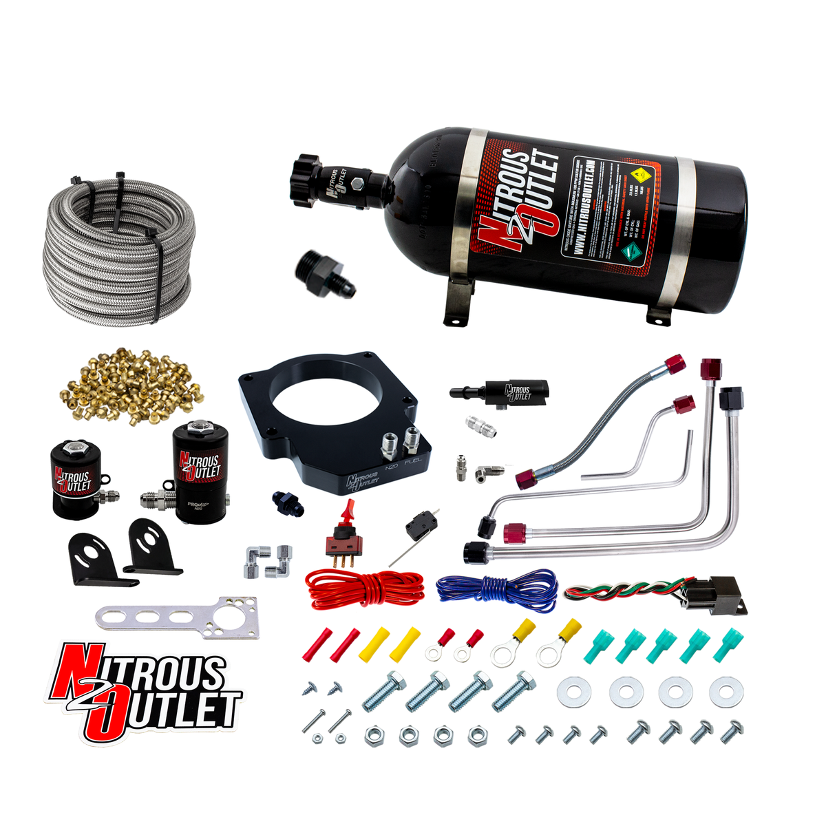 Nitrous Outlet Cadillac 2016-2019 CTS-V3 LT4 Throttle Body Hard-line Plate System - Gas/E85 (5-55psi)(50-200HP)(No Bottle)