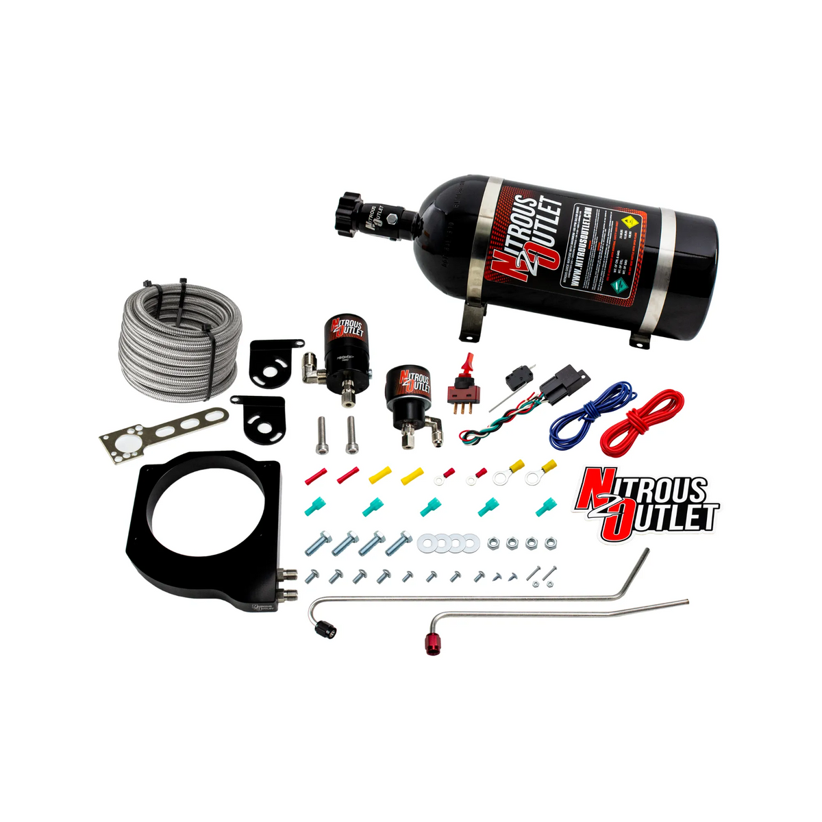 Nitrous Outlet GM BTR Equalizer 1 LS1/LS2 Throttle Body Plate System - Gas/E85 (5-55 psi)(50-200hp)(12lb Bottle)