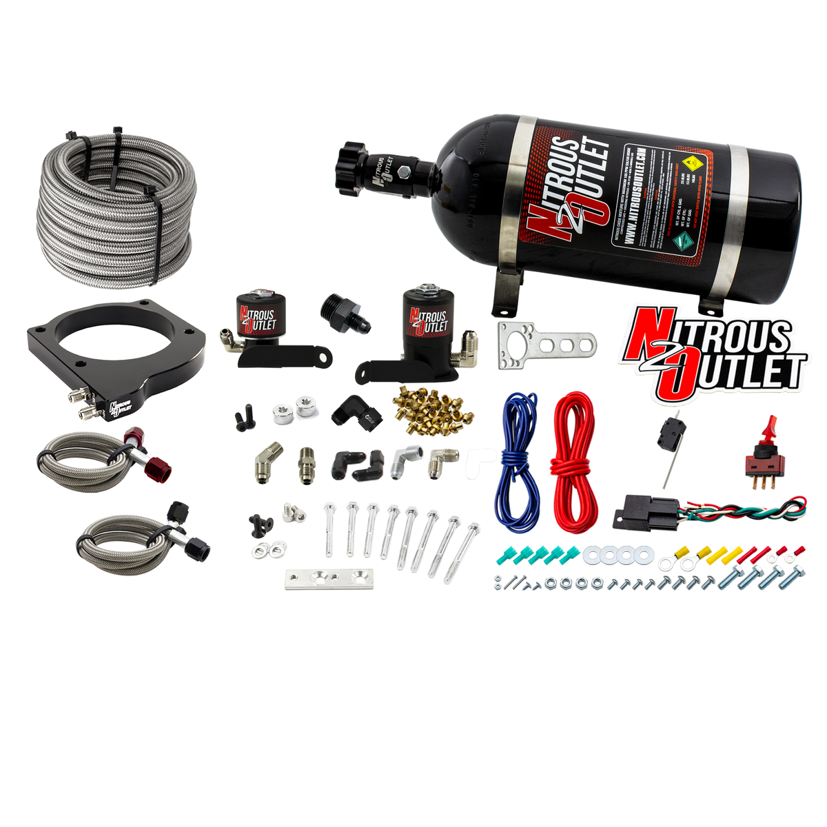 Nitrous Outlet Cadillac 2009-2014 CTS-V2 102mm Plate system - Gas/E85 (5-55psi)(50-200HP)(10lb Bottle)