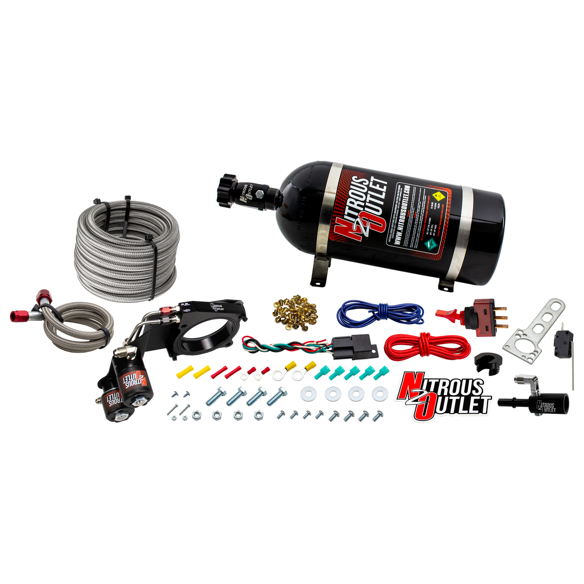 Nitrous Outlet Ford 2018-2023 Mustang GT Hard-line Plate System - Gas/E85 (5-55psi)(50-200HP)(No Bottle)