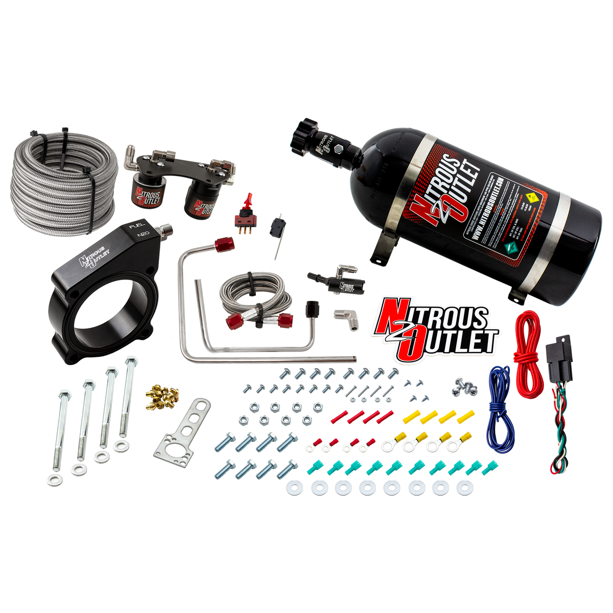 Nitrous Outlet Ford 2015-2020 Ecoboost Mustang Plate System - Gas/E85 (5-55psi)(50-200HP)(No Bottle)