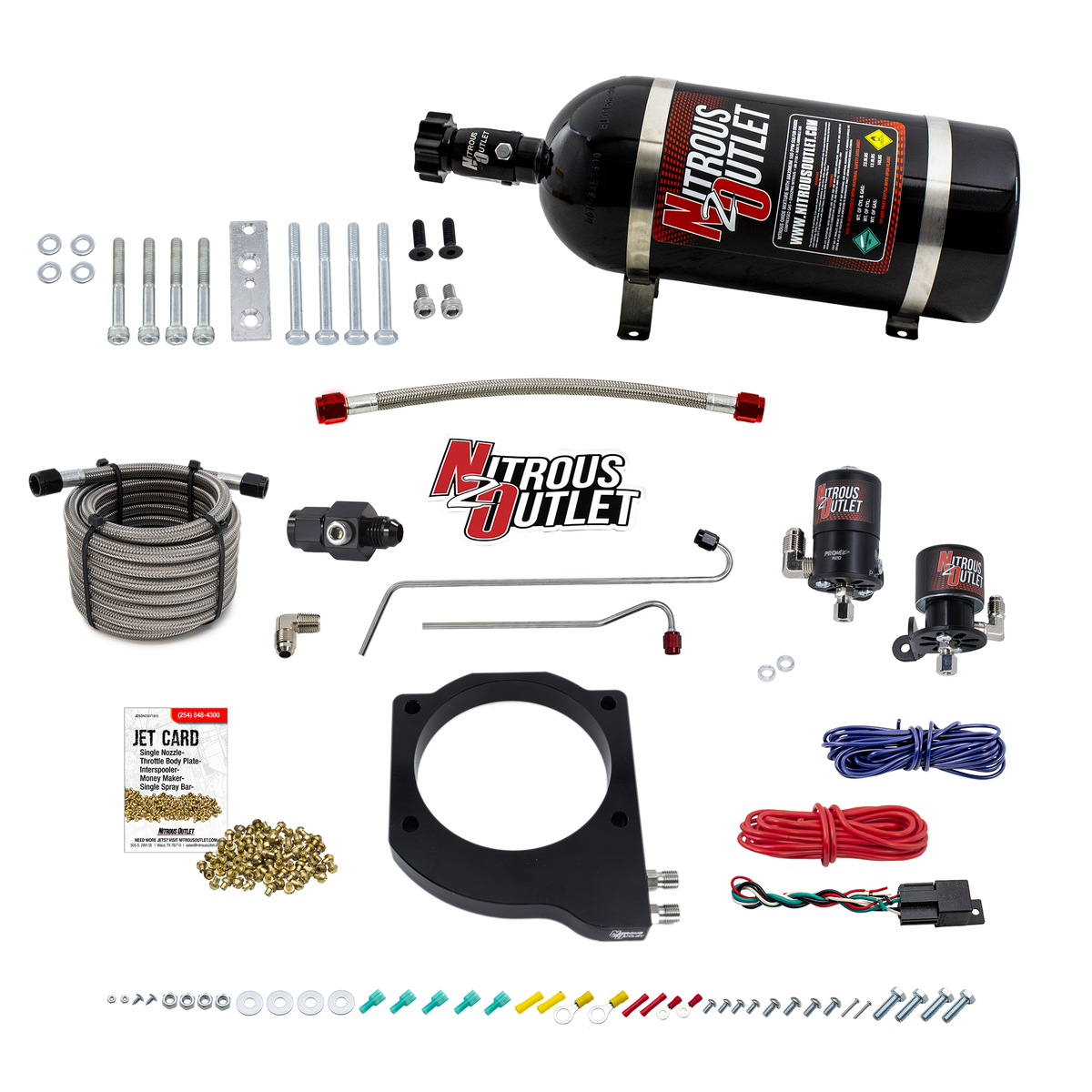 Nitrous Outlet GM BTR Trinity Throttle Body Plate System - Gas/E85 (5-55 psi)(50-200hp)(15lb Bottle)