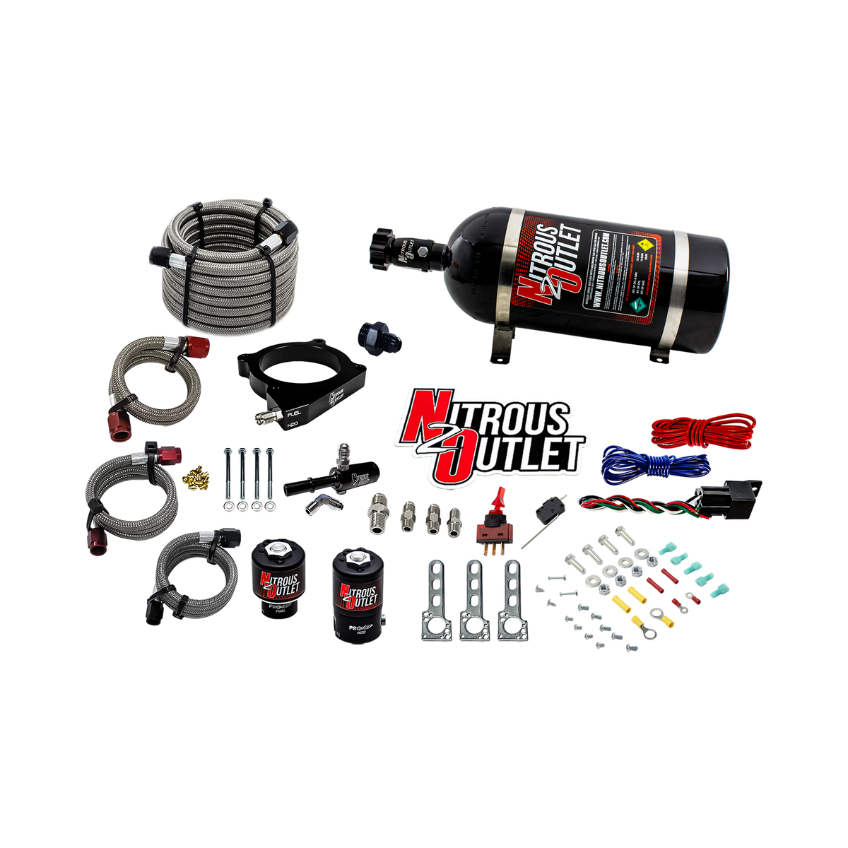 Nitrous Outlet 2020–2026 Ford 7.3L OEM Godzilla Universal Throttle Body Plate Nitrous System (50–200 HP / 400+ HP Capable)(No bottle)