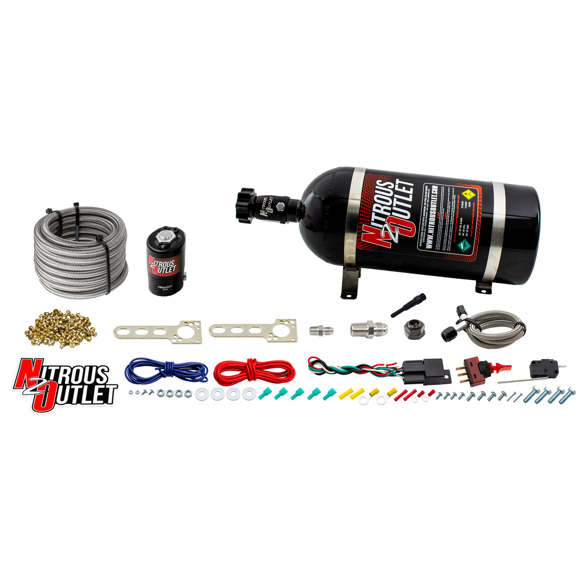 Nitrous Outlet Universal EFI Dry Single Nozzle System (35-200HP)(No Bottle)