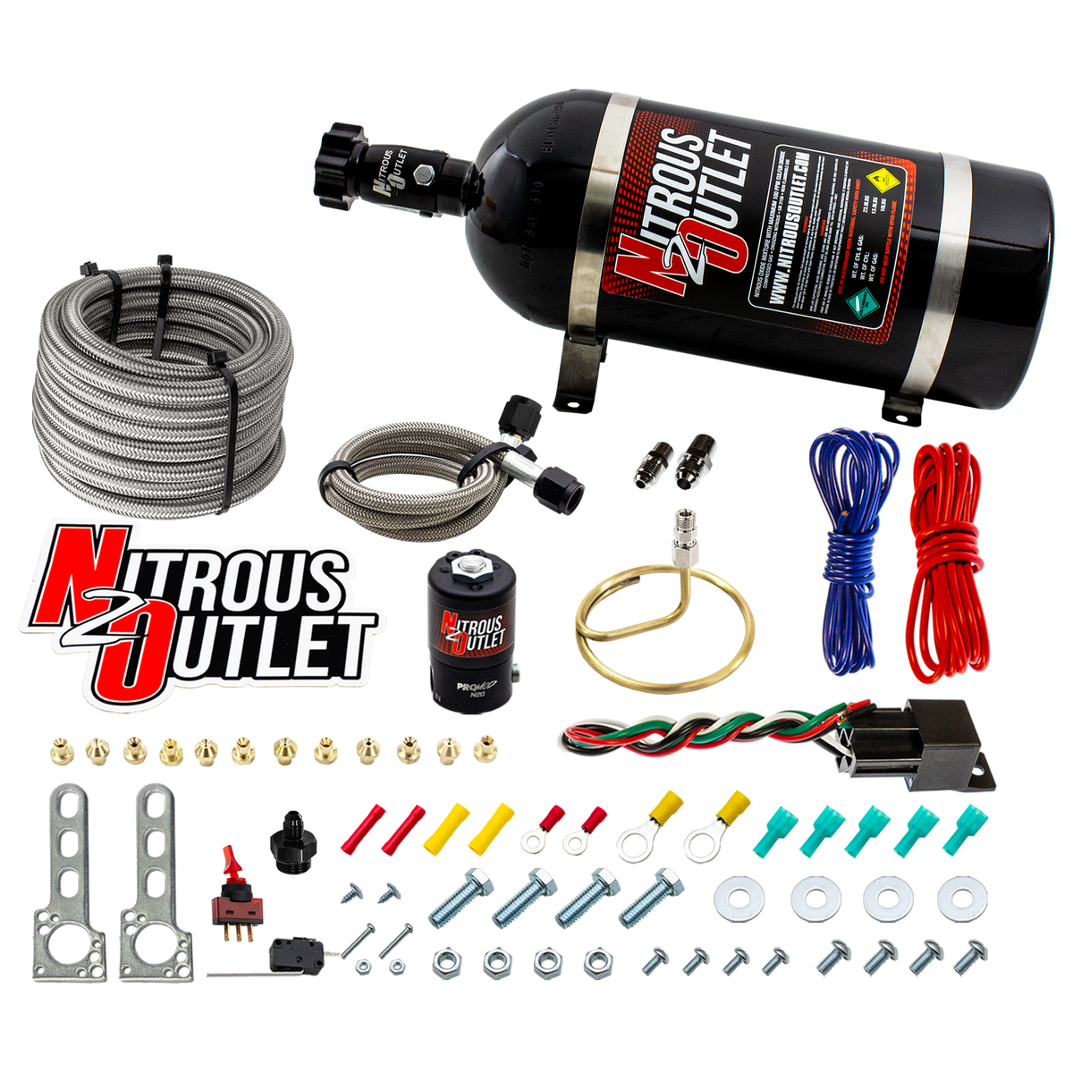Nitrous Outlet Universal EFI Dry Small Distribution Ring System (35-200HP)(No Bottle)
