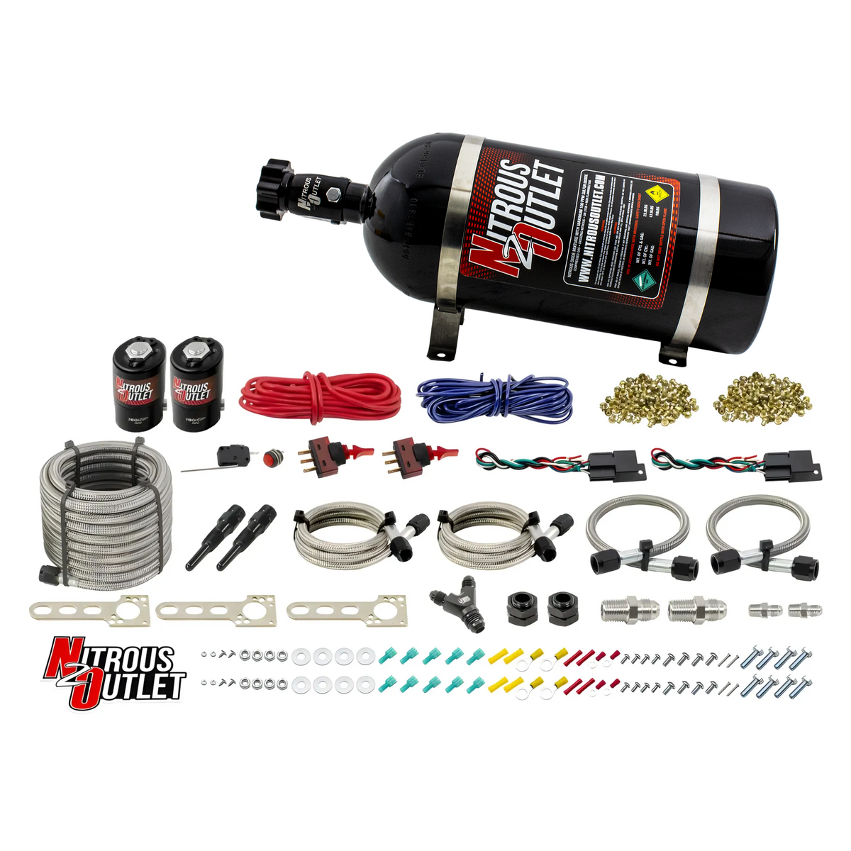 Nitrous Outlet Universal EFI Dual Stage Dry Single Nozzle System (35-200HP)(No Bottle)