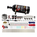 Nitrous Outlet 4 Cylinder Dual Stage Direct Port System - Two .122 Nitrous Solenoids/Two .177 Fuel Solenoids/Distribution Blocks/Annular Discharge Nozzles (E85)(5-7-10 psi)(50-250HP)(15lb Bottle)