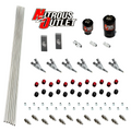 Nitrous Outlet 6 Cylinder Solenoids Forward Direct Port Plumbers Kit - .122 Nitrous Solenoid/.177 Fuel Solenoid/Distribution Blocks/Annular Discharge Nozzles