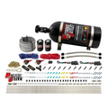Nitrous Outlet Dry 6 Cylinder Dual Stage Direct Port System - Two .122 Nitrous Solenoids/Distribution Blocks/SBT Dual Passage Discharge Nozzles (75-375HP)(15lb Bottle)