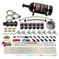 Nitrous Outlet Dry 8 Cylinder Three Stage Direct Port System - Six .112 Nitrous Solenoids/Trident Distribution Blocks/ Trident Nozzles(100-400HP)(10lb Bottle)