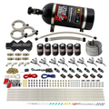 Nitrous Outlet Dry 8 Cylinder Three Stage Direct Port System - Six .112 Nitrous Solenoids/1 In 4 Out Distribution Blocks/ Trident Nozzles(100-400HP)(15lb Bottle)