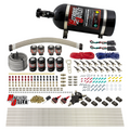 Nitrous Outlet 8 Cylinder Dual Stage Direct Port System - Four .122 Nitrous Solenoids/Four .177 Fuel Solenoids/Compact Distribution Blocks/Compression Fittings/90 Degree Discharge Nozzles (Alcohol)(5-7-10 psi)(100-400HP)(12lb Bottle)