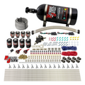 Nitrous Outlet 8 Cylinder Dual Stage Direct Port System - Four .122 Nitrous Solenoids/Four .177 Fuel Solenoids/Compact Distribution Blocks/Compression Fittings/Annular Discharge Nozzles (E85)(5-7-10 psi)(100-400HP)(12lb Bottle)