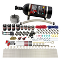 Nitrous Outlet 8 Cylinder Dual Stage Direct Port System - Four .112 Nitrous Solenoids/Four .177 Fuel Solenoids/Compact Distribution Blocks/Compression Fittings/90 Degree Discharge Nozzles (E85)(5-7-10 psi)(100-400HP)(15lb Bottle)
