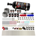 Nitrous Outlet 8 Cylinder Dual Stage Direct Port System - Four .122 Nitrous Solenoids/Four .177 Fuel Solenoids/Compact Distribution Blocks/Compression Fittings/90 Degree Discharge Nozzles (Gas)(5-7-10 psi)(100-400HP)(12lb Bottle)