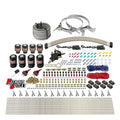 Nitrous Outlet 8 Cylinder Dual Stage Direct Port System - Four .122 Nitrous Solenoids/Four .177 Fuel Solenoids/Compact Distribution Blocks/Compression Fittings/Annular Discharge Nozzles (Gas)(5-7-10 psi)(100-400HP)(12lb Bottle)