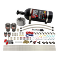 Nitrous Outlet 8 Cylinder Direct Port System - Two .178 Trashcan Nitrous Solenoids/Two .177 Fuel Solenoids/Compact Distribution Blocks/Compression Fittings/90 Degree Discharge Nozzles (E85)(45-55 psi)(100-400HP)(12lb Bottle)