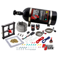 Nitrous Outlet 4500 Stinger 4 System - Braided Hoses/.122 Nitrous Solenoid/.177 Fuel Solenoid/Universal Solenoid Brackets - (Gas/E85)(5-55 psi)(50-500 HP)(15lb Bottle)