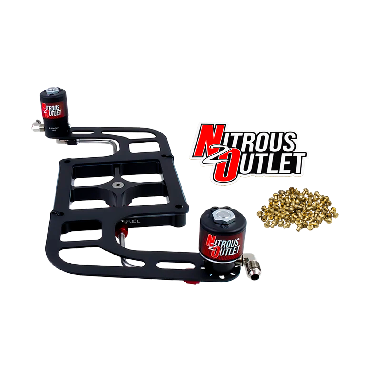 Nitrous Outlet 4500 Stinger 2 Solenoid Forward Conversion Kit - Hard-line/.122 Nitrous Solenoid/.177 Fuel Solenoid/Boomerang Solenoid Bracket - (Gas/E85)(5-55 psi)(50-500 HP)