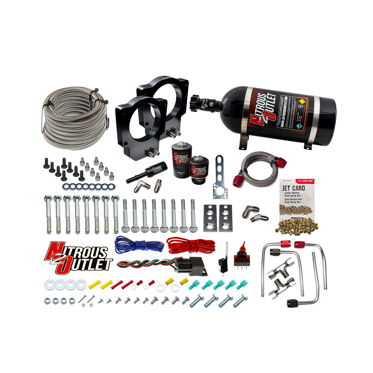 Nitrous Outlet GM LT6 2023-2026 Z06 Corvette Dual 87mm Throttle Body Plate System (15lb Bottle)