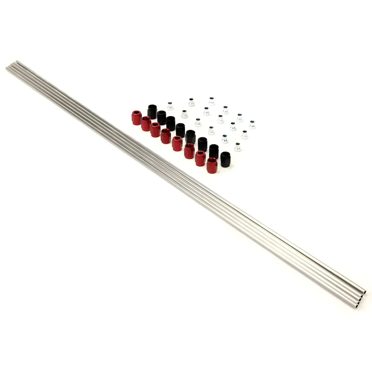 Nitrous Outlet 4 Cylinder Direct Port Plumbing Kit - Five 2' Hard-line Sticks/Eight Red B-Nuts/Eight Black B-Nuts/Sixteen Sleeves