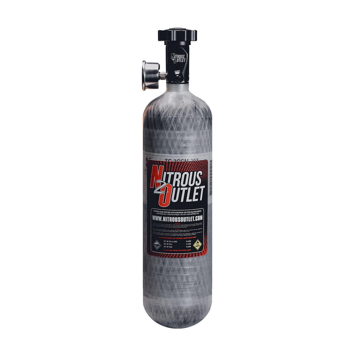 Nitrous Outlet 4.5lb PowerFlow Sport Composite Nitrous Bottle - Billet .355 ID Valve