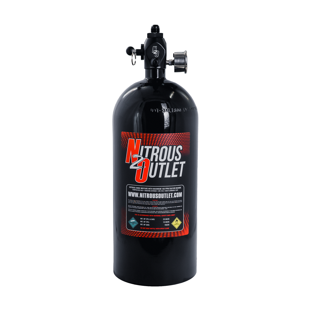 Nitrous Outlet 10lb PowerFlow Max Race Ready Nitrous Bottle - .512 ID Ball Valve