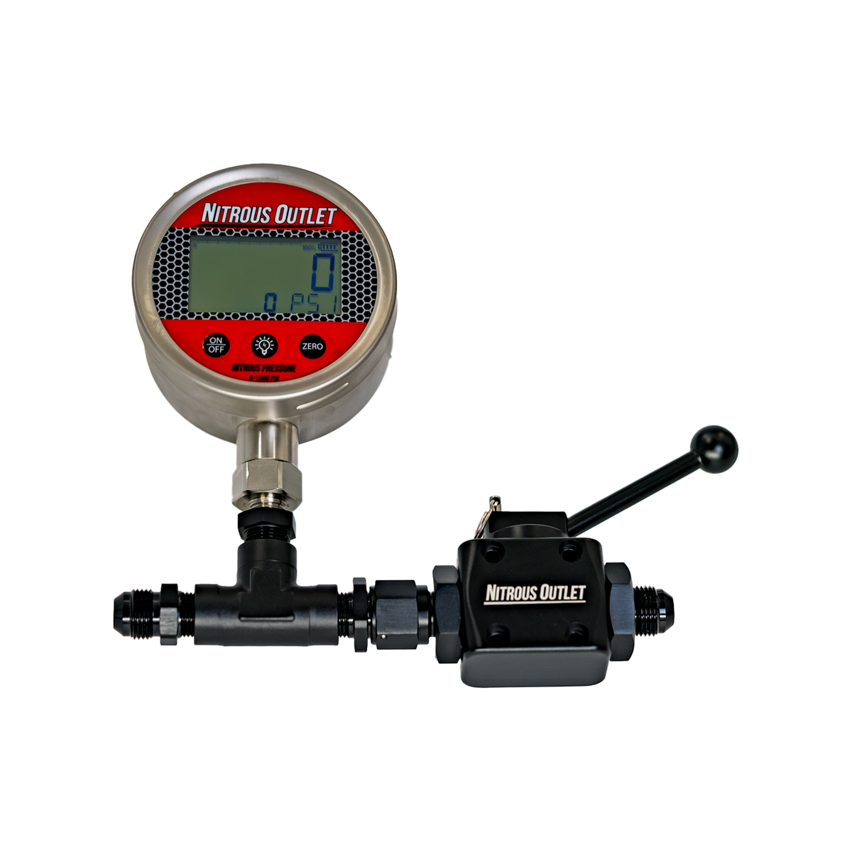 Nitrous Outlet PowerFlow Max 8AN High Flow Inline Billet Ball Valve & Gauge – .512" ID