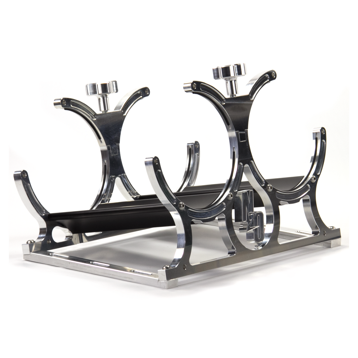 Nitrous Outlet Dual Billet Automatic Heated Horizontal Mount Bottle Bracket - 10lb/15lb/4AN