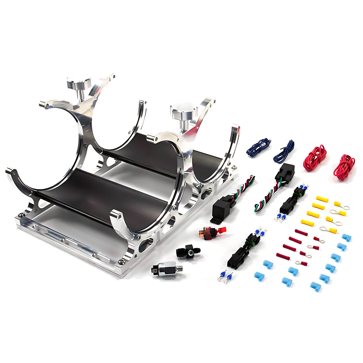 Nitrous Outlet Dual Billet Automatic Heated Vertical Mount Bottle Bracket - 10lb/15lb/6AN